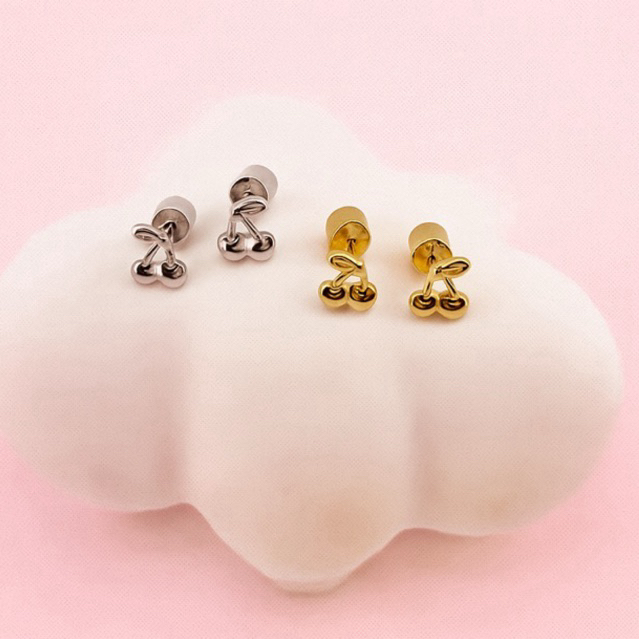 Thegoodpieces - Baby Cherry V.2 ต่างหูขนาดเล็กรูปเชอร์รี่🍒