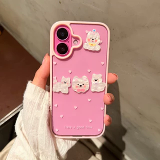 สำหรับ ไอโฟน i17 17air 17pro 17promax เคสใสอะคริลิค สกรีนลายการ์ตูน เคสรุ่น i13 promax i14 promax i15 i16 16promax