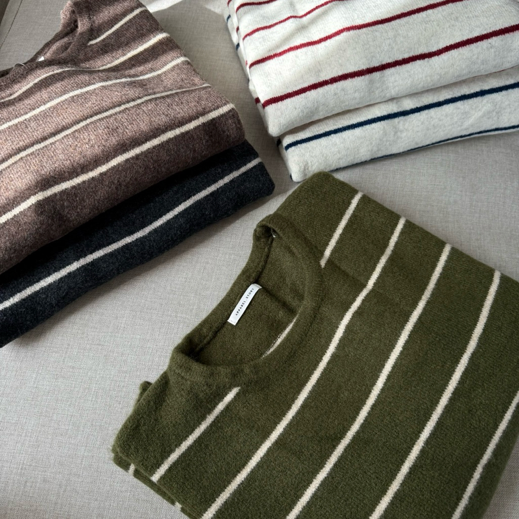 [เก็บโค้ด Trendy ลด25% เหลือ 562.-] Kiwi soft sweater (กีวี่) เสื้อ Sweater ไหมพรมลายทางเส้นเล็ก - รูปที่ 6