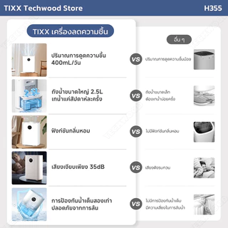 เครื่องลดความชื้น ขนาด 400ml/วัน ความจุ 2.5L เสียงเงียบ ประหยัดพลังงาน Dehumidifier