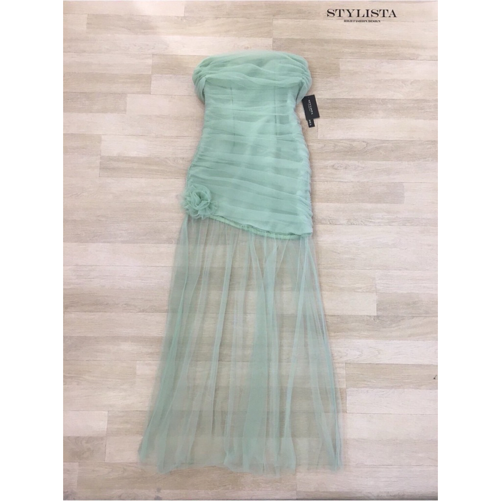 เดรสทรงพอดีตัว ใส่ได้หลายแบบ ไหล่เฉียง เปิดไหล่ เกาะอก กระโปรงยาวชายเป็นซีทรู - รูปที่ 4