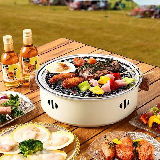 เตาปิ้งย่างถ่าน เตาBBQ ใช้ถ่าน พร้อมตะแกรงปิ้งย่าง เตาปิ้งย่างเกาหลี เตาหมูกระทะ พร้อมตะแกรงปิ้งย่าง