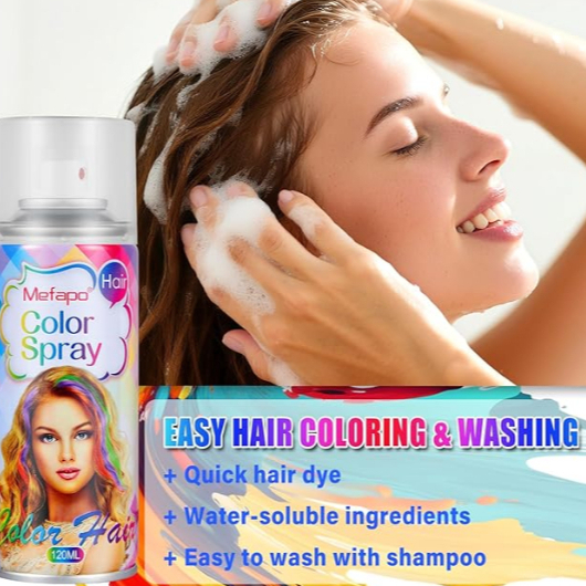พร้อมส่ง สเปรย์สีผมขนาด 120 มล. สเปรย์สีผม ชั่วคราว สระล้างออกง่าย สีติดทน เปลี่ยนสีผมแบบใช้แล้วทิ้ง รูปที่ 2