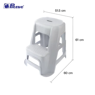 Clip Pac Picnic เก้าอี้บันได 2 ขั้น บันได STEP เก้าอี้ล้างรถ รุ่น 3320 แข็งแรง รองรับน้ำหนักได้ถึง 120 kg (สีเทา)