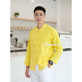 เสื้อผ้าฝ้ายคอจีนแขนยาวผู้ชาย งานผ้าชินมัย