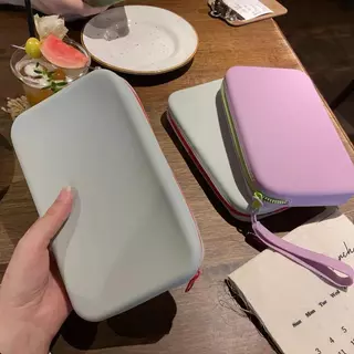[JZ07] กระเป๋าเก็บของซิลิโคน สีทูโทน ทรงสี่เหลื่ยม กระเป๋าเครื่องสำอาง กระป๋าใส่เหรียญ-ใส่แบงค์