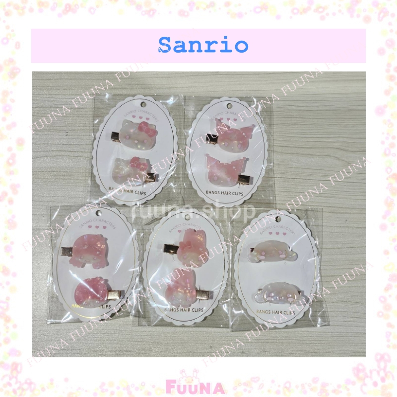 Sanrio Hair Clip The sweet pink and white Baby Pink series  คิตตี้ มายเมโลดี้ คุโรมิ ชินนา จากญี่ปุ่น