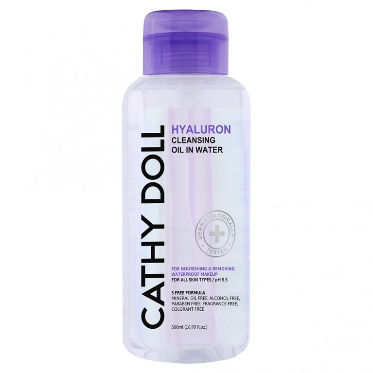 Cathy Doll ไฮยาลูรอนคลีนซิ่งออยล์อินวอเตอร์ 500ml [Y24] (คลีนซิ่ง เช็ดหน้า)