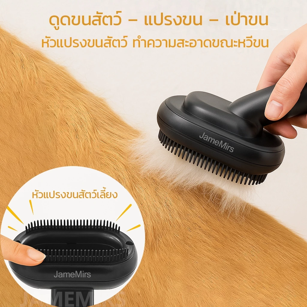 JameMirs เครื่องดูดขนสัตว์เลี้ยง 99999Pa ที่ดูดฝุ่นไร้สายมือถือ มอเตอร์โลหะ กำจัดขน/กำจัดไรฝุ่น/เป่าฝุ่น เครื่องดูดขนแมว thumbnail 3