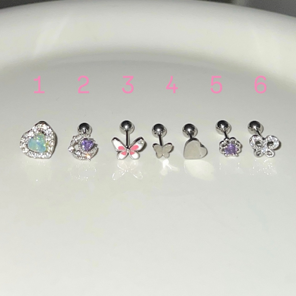 ⍣ ೋ💫💟จิวหูหมุดกลม ลายเกาหลี ราคาต่อ1ชิ้น พร้อมส่ง🦋💞˚ ༘♡ ⋆｡˚