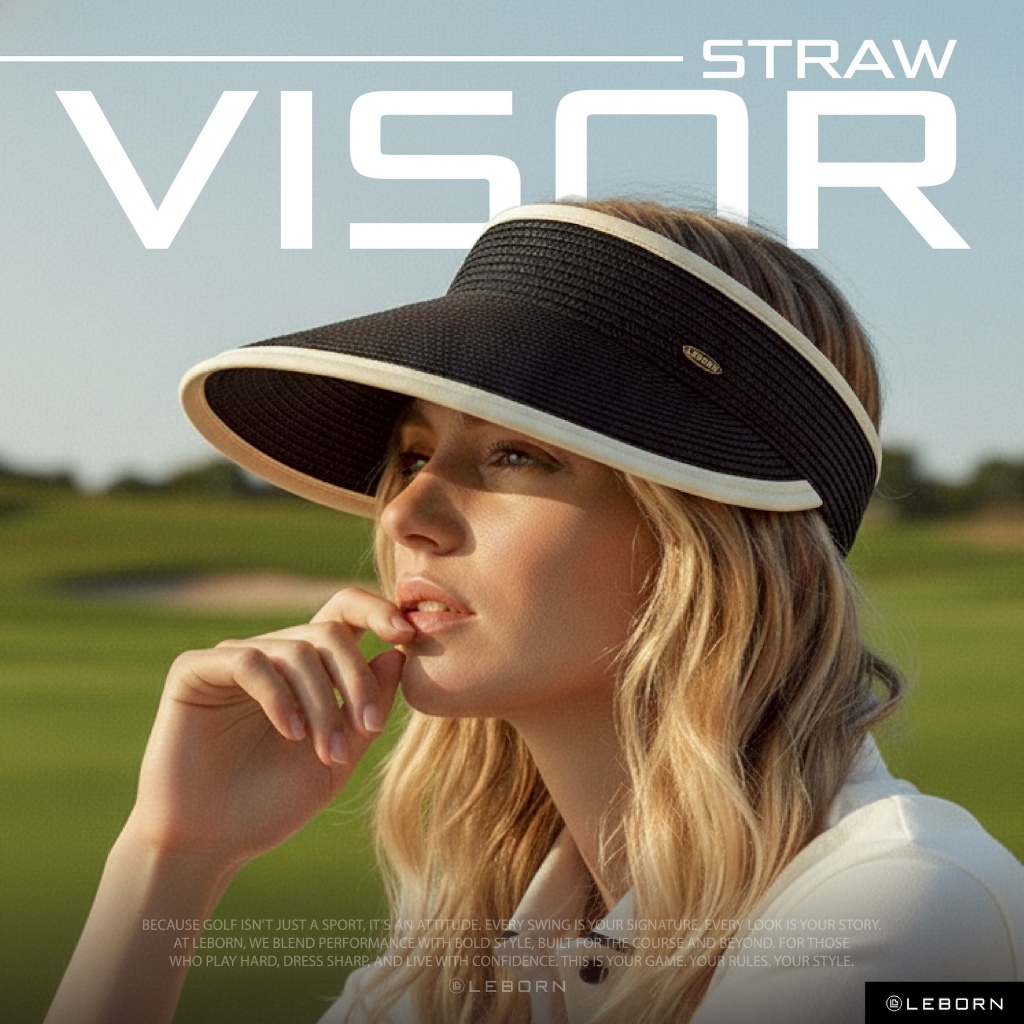 LEBORN Straw Visor หมวกสำหรับผู้หญิงกอล์ฟ ลุคละมุน
