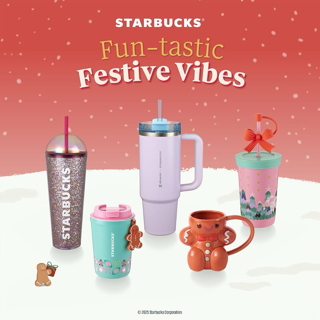 Starbucks®️ แก้วและทัมเบลอร์ดีไซน์พิเศษ คอลเลกชันใหม่ Fun-tastic Festive Vibes #StarbucksTH