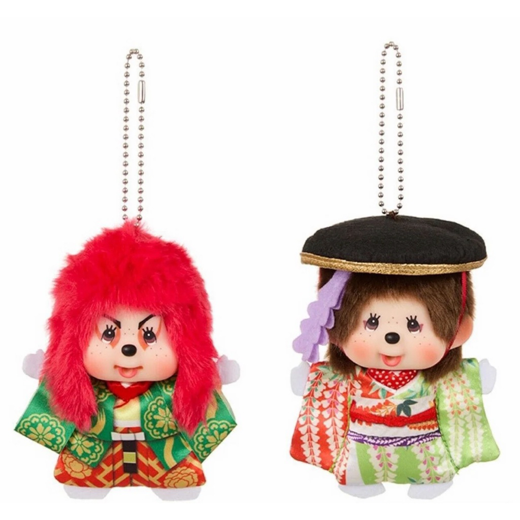 🌟พร้อมส่ง🌟🧸✨ Monchichi x Kabuki key chain SS Big Face Keychain พวงกุญแจ คาบูกิ