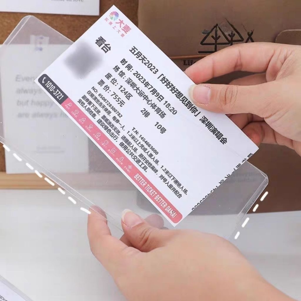 🔥จัดส่งใน 1-2 วัน [แบบตำหนิ] ซองพลาสติกแข็งใส่ตั๋ว/บัตร คอนเสิร์ต thaiticket (case card / Toploader)