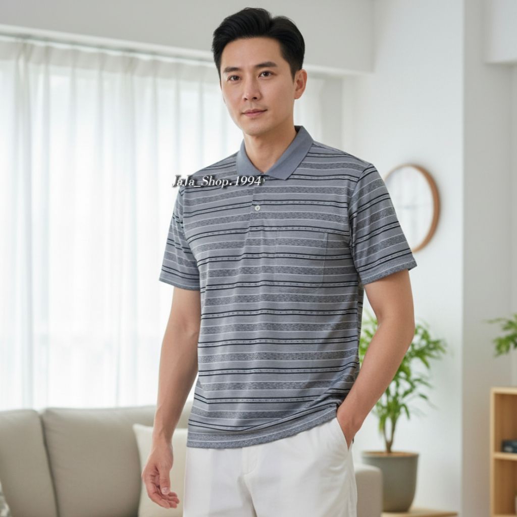 เสื้อโปโลผ้าพิมพ์ลาย เนื้อผ้าอย่างดี งานตัดเย็บอย่างดี มีกระเป๋าเสื้อใช้งานได้จริงลายสวยใส่แล้วเท่ดูดี