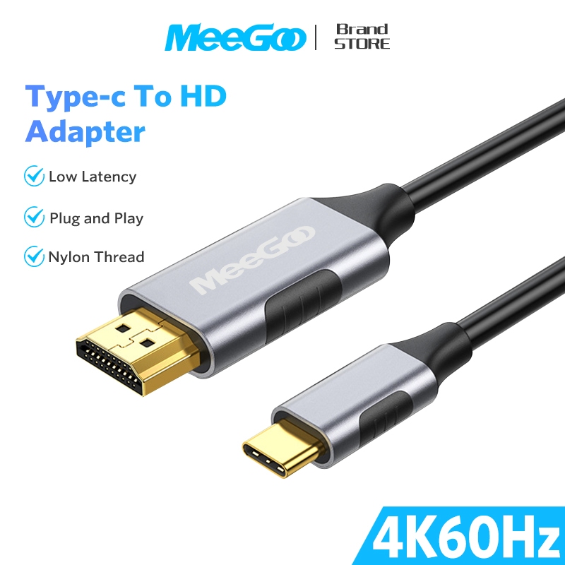 MEEGOO สาย type c to hdmi 4K 60Hz สายเคเบิลเชื่อมต่อโทรศัพท์ กับหน้าจอ สำหรับโทรศัพท์ แล็ปท็อป ทีวี