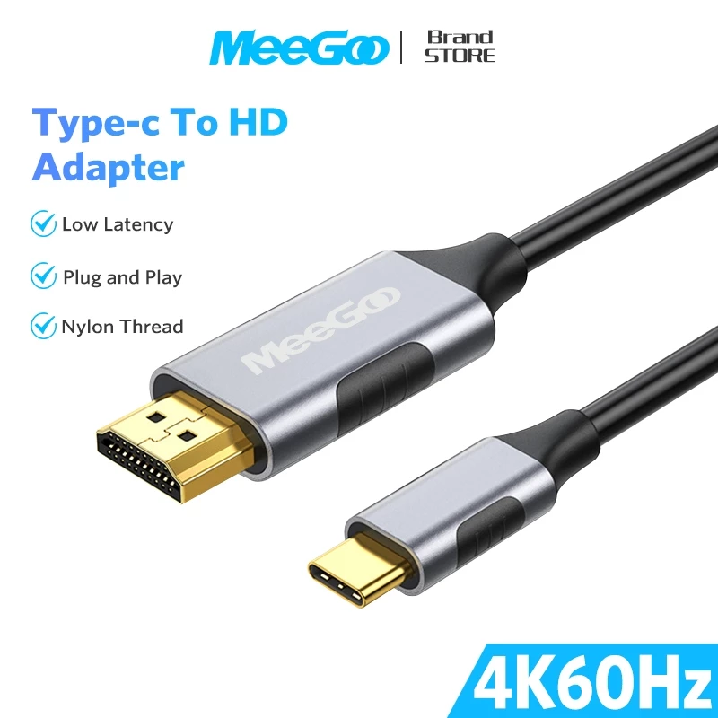 MEEGOO สาย type c to hdmi 4K 60Hz สายเคเบิลเชื่อมต่อโทรศัพท์ กับหน้าจอ สำหรับโทรศัพท์ แล็ปท็อป ทีวี