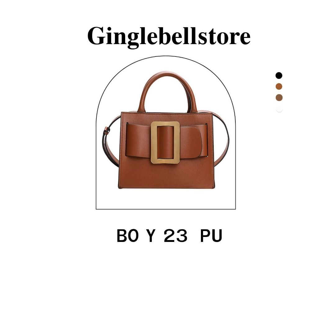 Boyy 23 cm PU Premium(9นิ้ว)กระเป๋าถือแฟชั่นสะพายข้างผู้หญิง กระเป๋า ฟรีของแถม