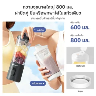 Simplus เครื่องปั่นพกพาไร้สาย 800mL ปั่นเร็ว 10 วิ ชาร์จเร็ว 1.5 ชม. สำหรับฟิตเนส แคมป์ปิ้ง ZZJH013