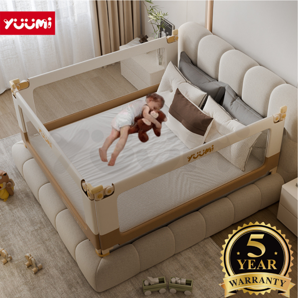YUUMI กันตกเตียง ผ้า 300D ที่นอนกันตก ที่กั้นเตียง คอกกั้นเด็ก ที่กั้นเตียงเด็ก 6.6ฟุต ปรับได้ 28 ระดับ กั้น ด้าน ทนทาน