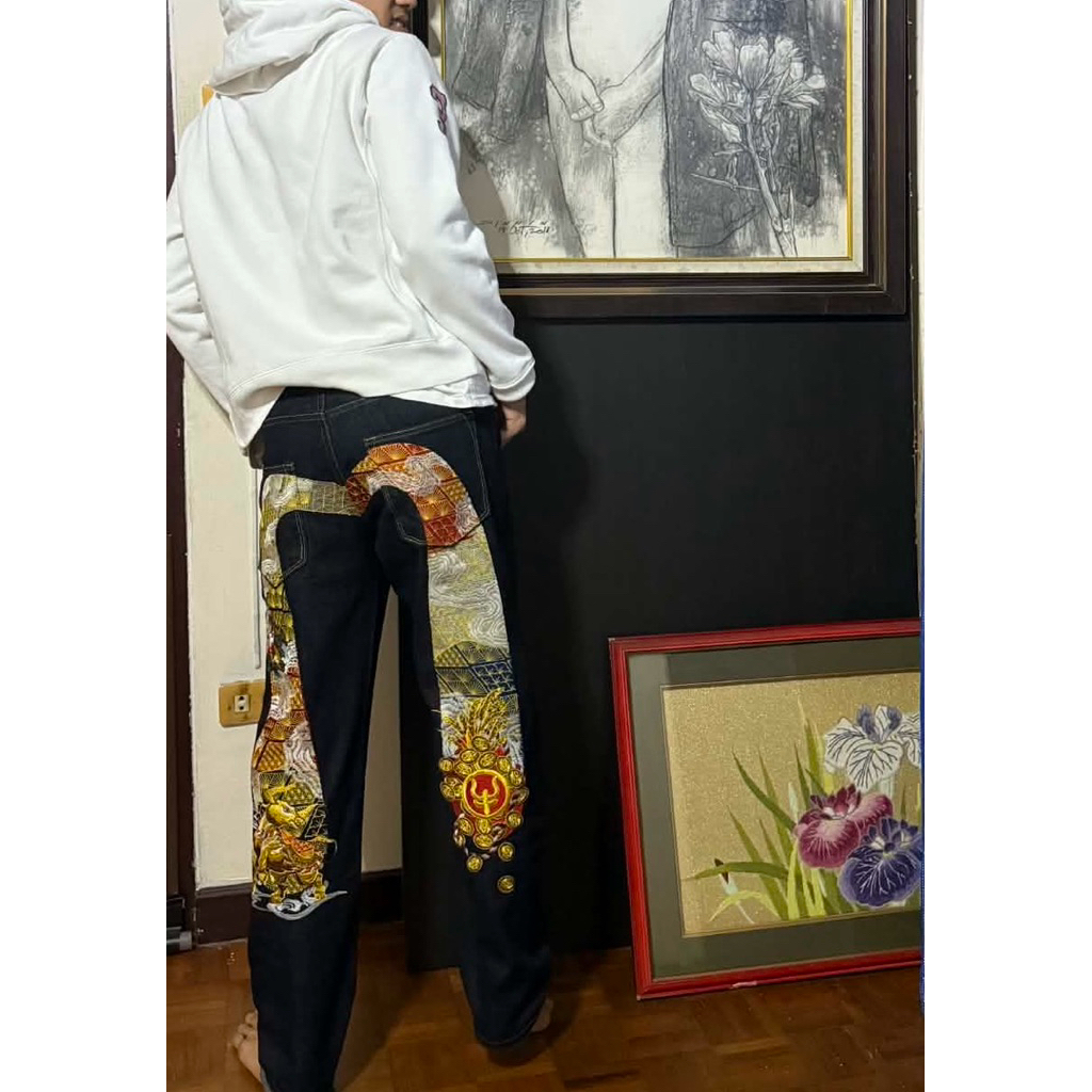 กางเกงยีนevisu ปักกระทิงสวยๆ เอว31/42/8