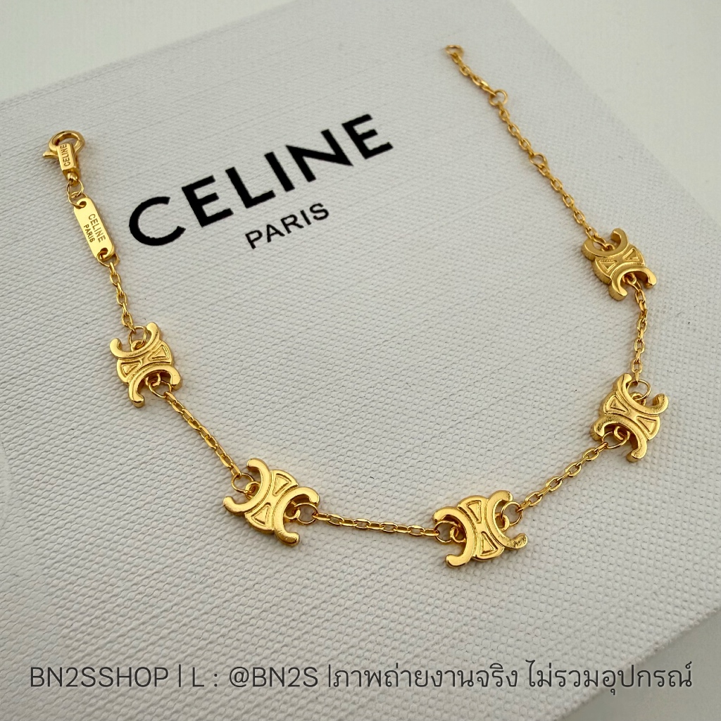 [ออริ] สร้อยข้อมือสีทองสายโซ่ จี้เซรีน ทรีออม สายยาวปรับไซส์ได้ มีป้ายเลเซอร์แบรนด์ งานสวย