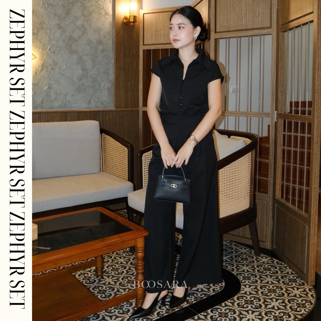 BOOSARA : Zephyr Set  ชุดเซ็ตเสื้อ+กางเกงขายาวทรงกระบอกใหญ่ ใส่ไปทำงานหรือไปเที่ยวก็เอาอยู่- BSR C. - รูปที่ 3