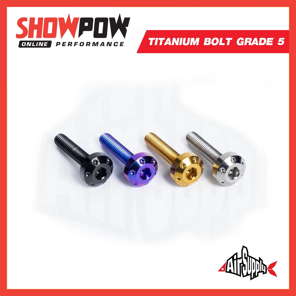 (พร้อมส่ง!) น็อตไทเทเนียม TITANIUM BOLT GRADE 5 Farings Flat (no sholder)  Allan key ขนาด M6