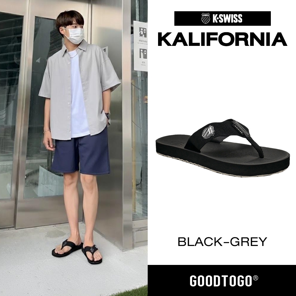 K-Swiss รองเท้าแตะ Kalifornia KSW24SDU008WHS สีดำ-เทา