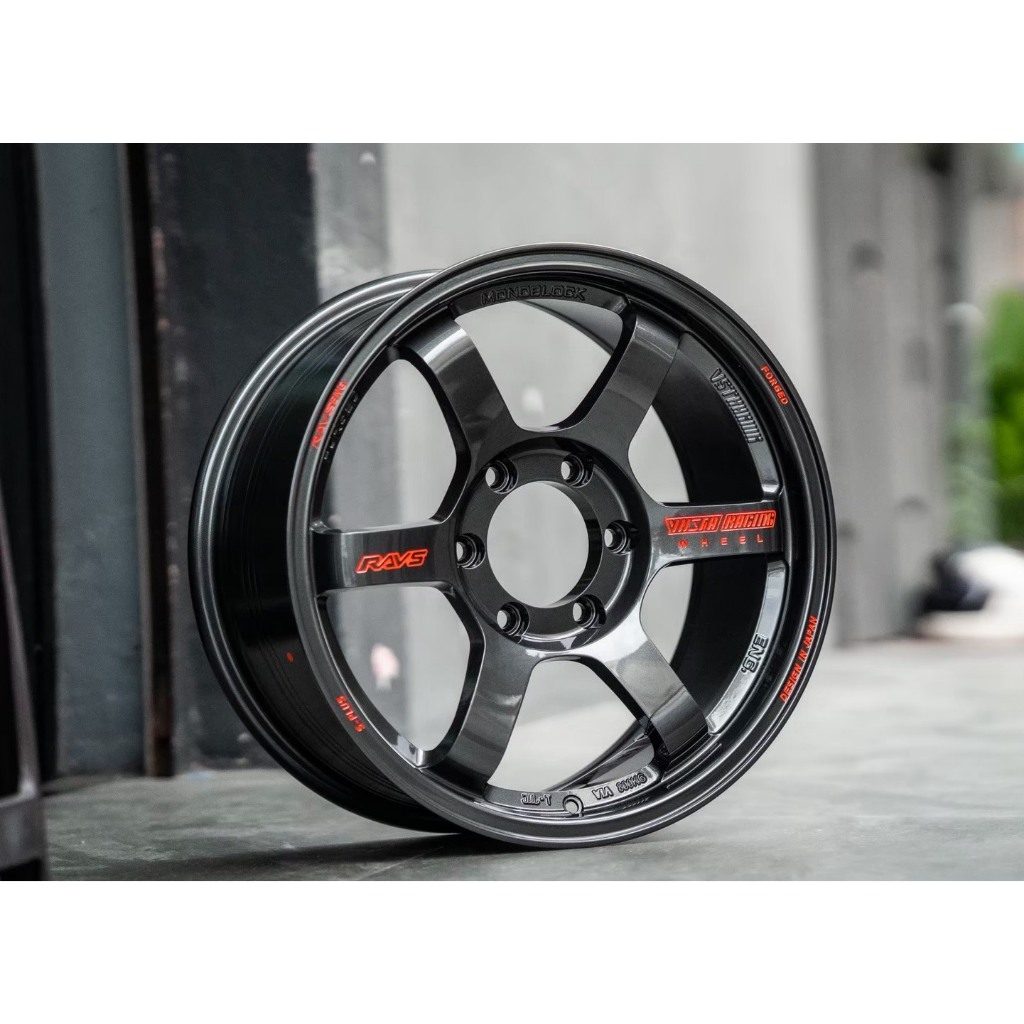 ล้อแม็กซ์ TE37 ก้านยก 8.5 R18/6H139.7 สีเทากัลหยอดแดง (4วง) ฟรีจุ๊บลม