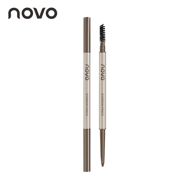 9177 (ใหม่/แท้) NOVO Eyebrow pencil ดินสอเขียนคิ้ว 2 in 1 แบบหมุนอัตโนมัติ สีชัด เขียนง่าย ติดทนนาน