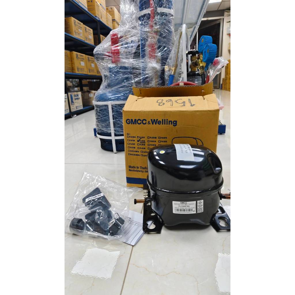 คอมเพรสเซอร์ ตู้เย็น GMCC (HITACHI) รุ่น FL1568-SQ ขนาด 1/5HP น้ำยา R134a