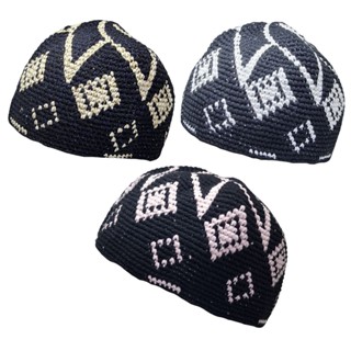 หมวกถักใส่ละหมาดสำหรับผู้ชาย amn-271D กะปิเยาะห์อิสลามลายสวย…