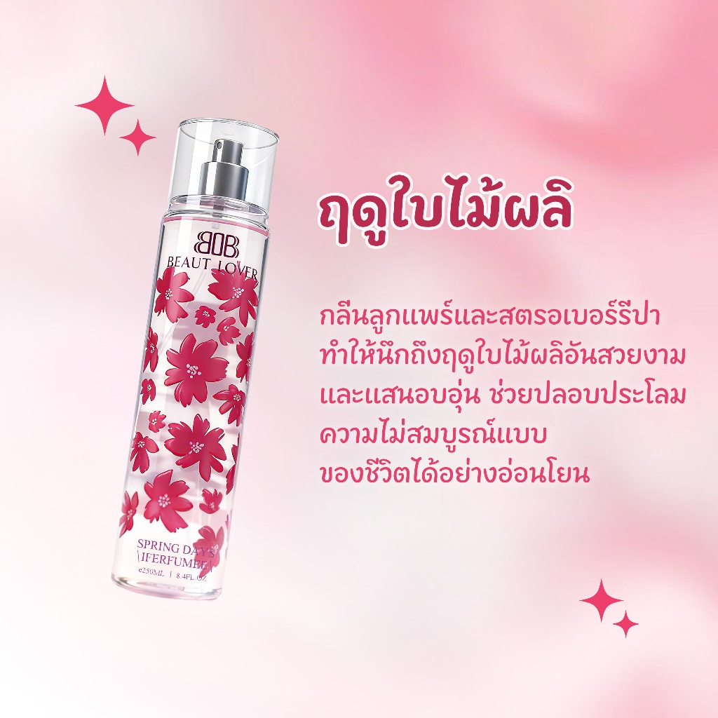 ของแท้ BEAUT LOVER น้ำหอมผู้หญิง สเปรย์น้ำหอม ฤดูใบไม้ผลิ 250ML S8 น้ำหอมใช้ได้ทั้งชายและหญิง