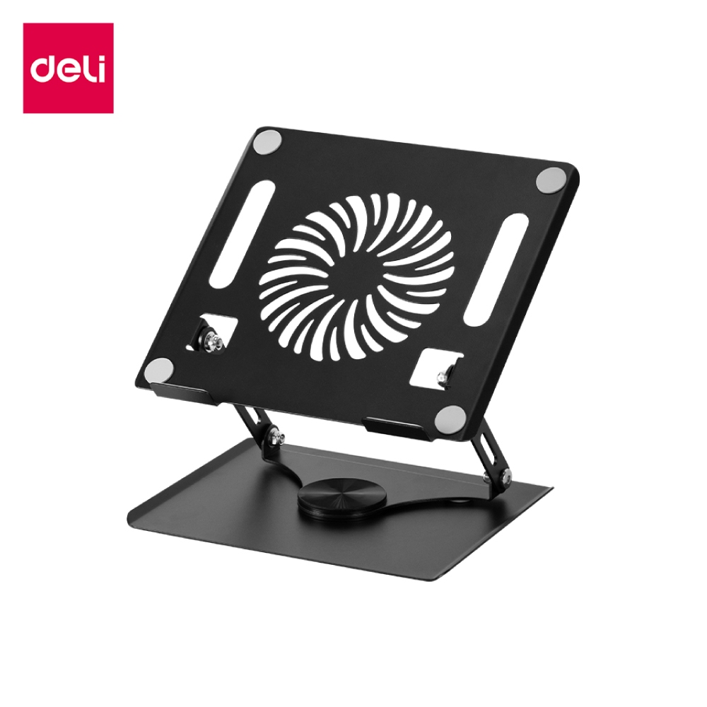 Deli ที่วางแล็บท็อป ที่วางแท็บเล็ต ฐานหมุน 360 องศา ปรับระดับ ระบายอากาศ กันลื่น Laptop Stand