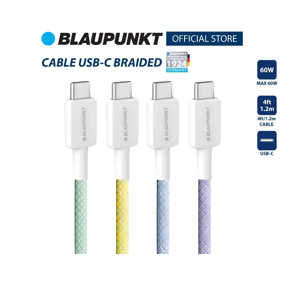 [พรีเมี่ยม]BLAUPUNKT สายชาร์จคุณภาพสูง 60W สายถักทนทานพิเศษ USB-C ยาว 1.2 เมตร รองรับ PD Fast Charge