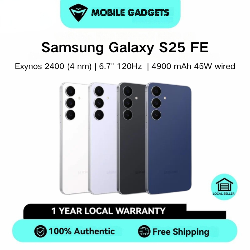 Samsung Galaxy S25 FE Dual SIM + eSIM | Exynos 2400 (4 nm) | 6.7" 120Hz 1080 x 2340 pixels | 4900 mA