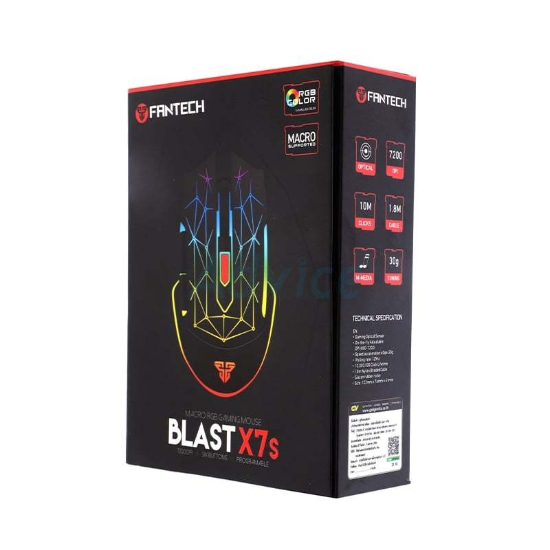 MOUSE FANTECH X7S RGB BLACK