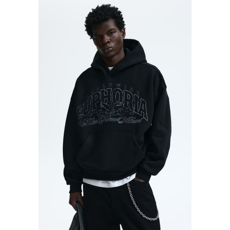 H&M(เอชแอนด์เอ็ม) ฮู้ดดี้ทรงหลวม Men Loose Fit Hoodie 1313931_1