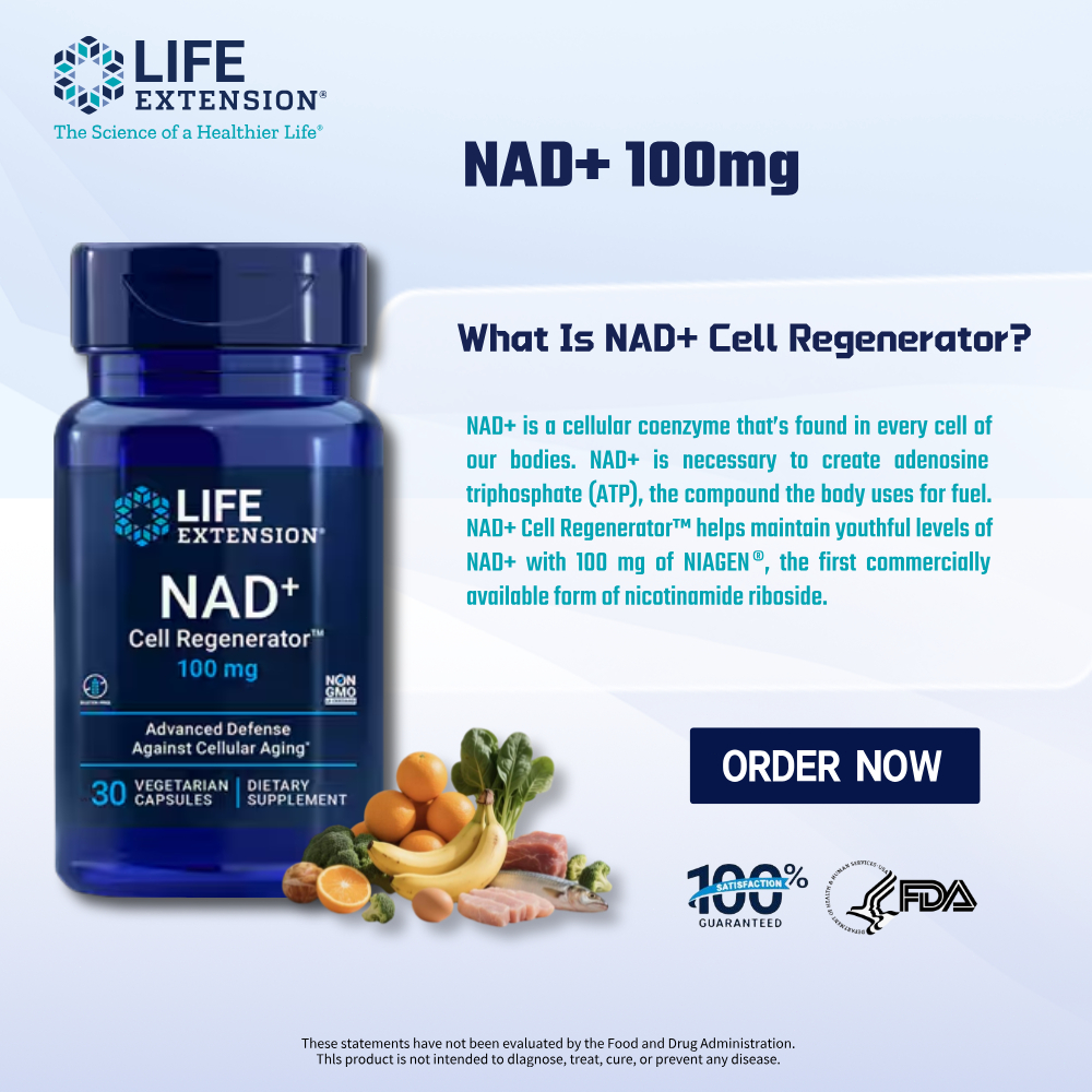 Life Extension Save youthful Vitality NAD Cell Regenerator 100 มก.