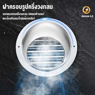 ข้นขึ้น🔥ฝาครอบช่องระบายอากาศ 4นิ้ว 6นิ้ว 8นิ้ว 10นิ้ว 12นิ้ว กันน้ำ กันแมลง กันลม ทนทานพร้อมตะแกรงกันแมลง ทนทาน!!
