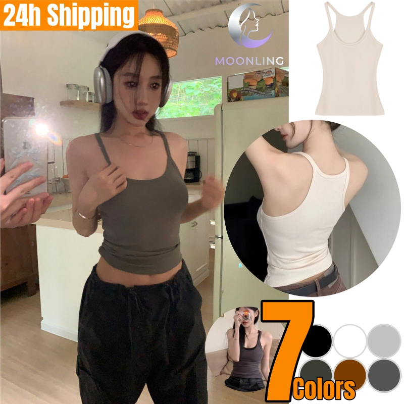 🔥Moonling พร้อมส่งจากไทย  เสื้อกล้ามผู้หญิง เบสิก สีพื้น แฟชั่น สไตล์ลำลอง ไตล์เกาหลี FY130(หลากสี)