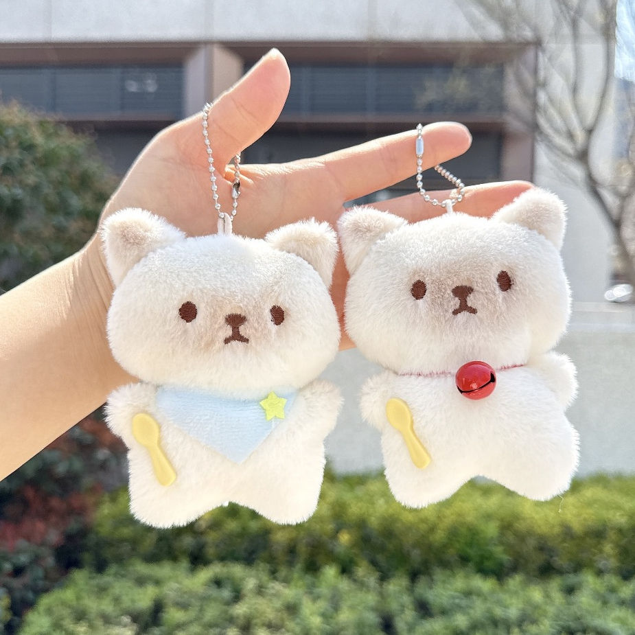 การจัดส่งจากไทย จี้พวงกุญแจตุ๊กตาสัตว์ พวงกุญแจตุ๊กตาลูกแมวน่ารัก ของขวัญสำหรับแฟนสาว