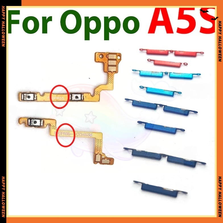 สําหรับ OPPO A5S ปุ่มปรับระดับเสียงเปิดปิด Flex Switch Out ปุ่มด้านข้างสายริบบิ้น Flex