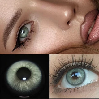 Midroo คอนแทคเลนส์ เลนส์ค่าสายตาสั้น Apex Green/Grey-14.2mm รายเดือน ฟิวลูกครึ่ง