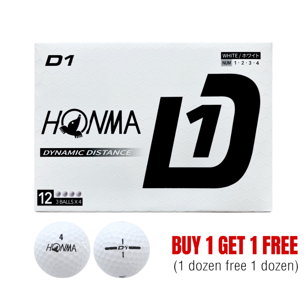 ❣️ โปรโมชั่น ซื้อ 1 แถม 1 ❣️ลูกกอล์ฟ HONMA BT2401 D1 2025 WHITE 1แถม1