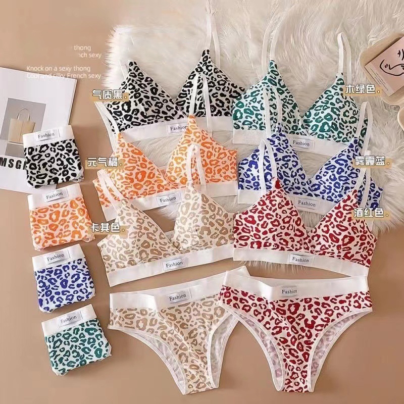 ชุดชั้นใน ชุดสองชิ้น คอวี ลายเสือดาวสุดเซ็กซี่ เนื้อผ้าระบายอากาศได้ดี สวมใส่สบาย มีหลายสีให้เลือก   ส่งไวจากไทย - รูปที่ 3