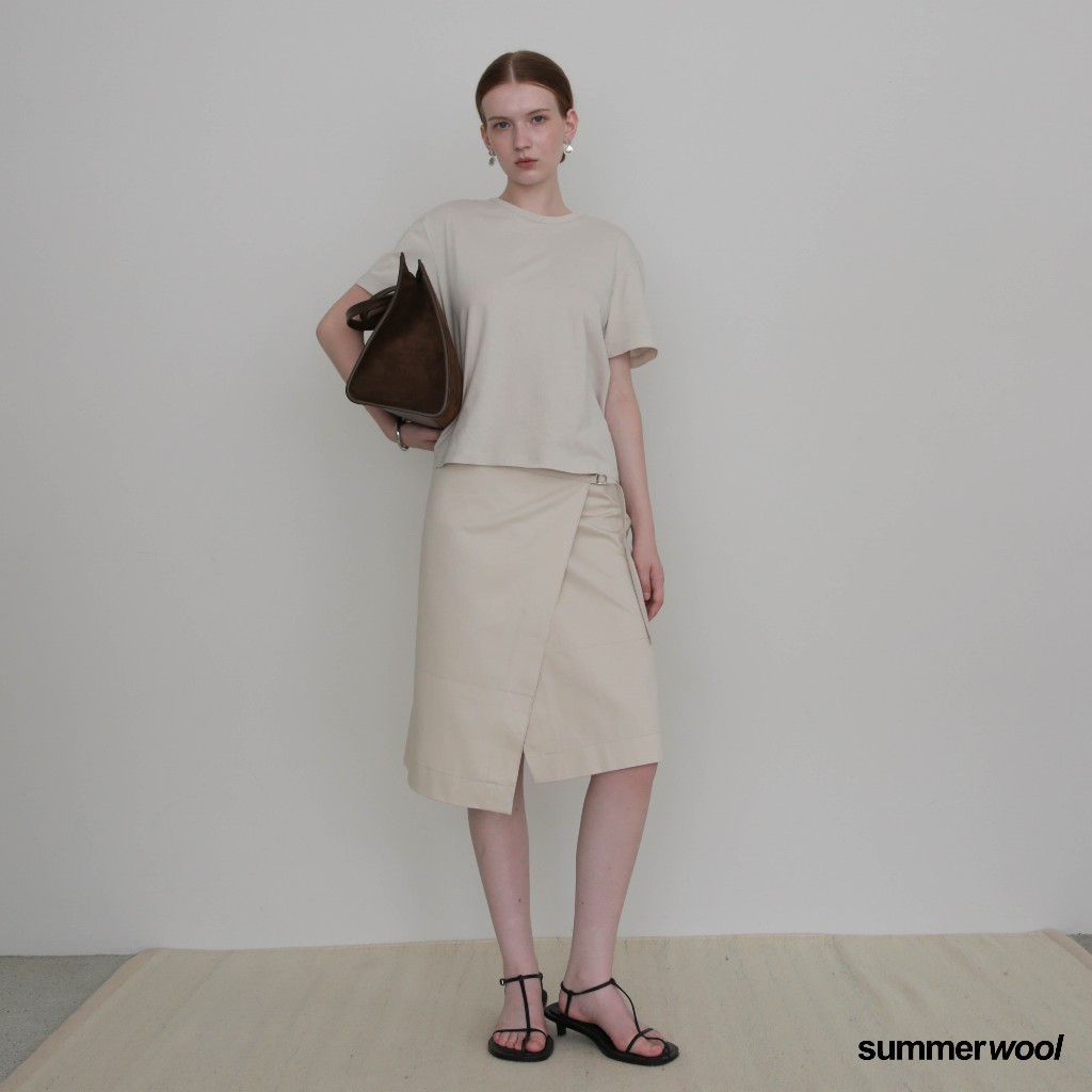 SUMMERWOOL – Maru tee: Boxy Fit T-Shirt in Ivory,Choco,Rose เสื้อยืดผ้าบาง สีงาช้าง, ช็อกโก,ชมพูอ่อน