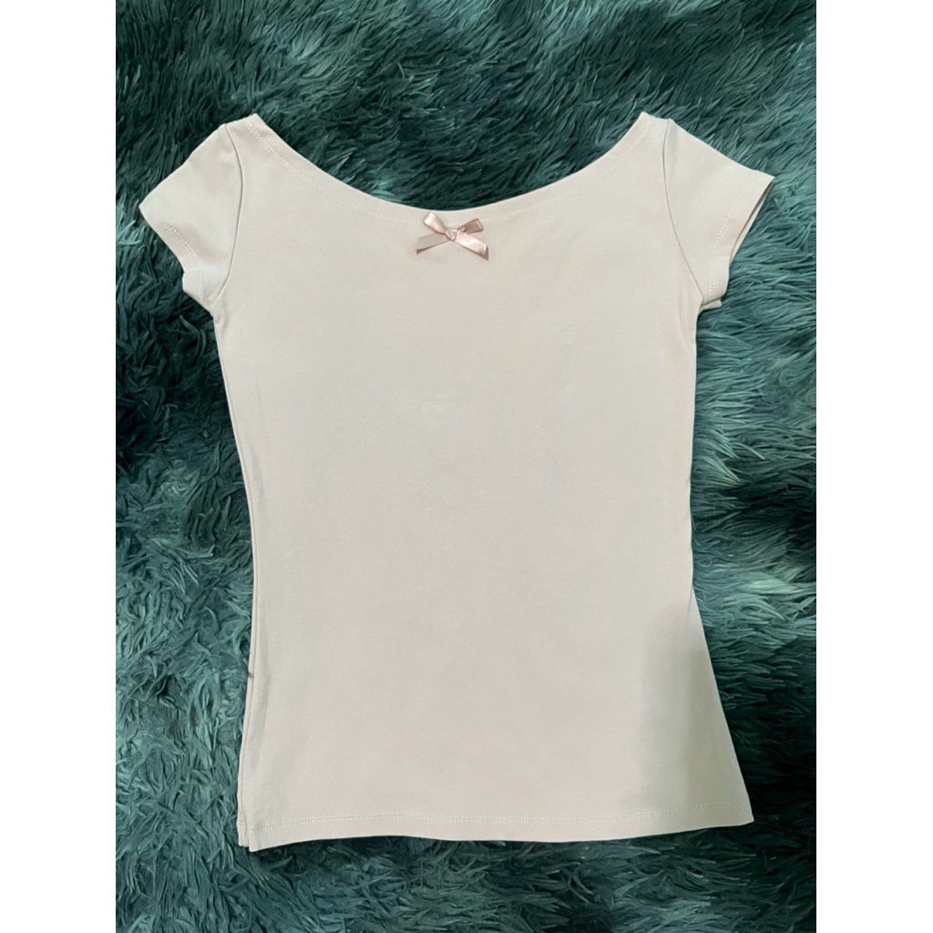 mirrorme เสื้อปาดไหล่ แต่งโบว์