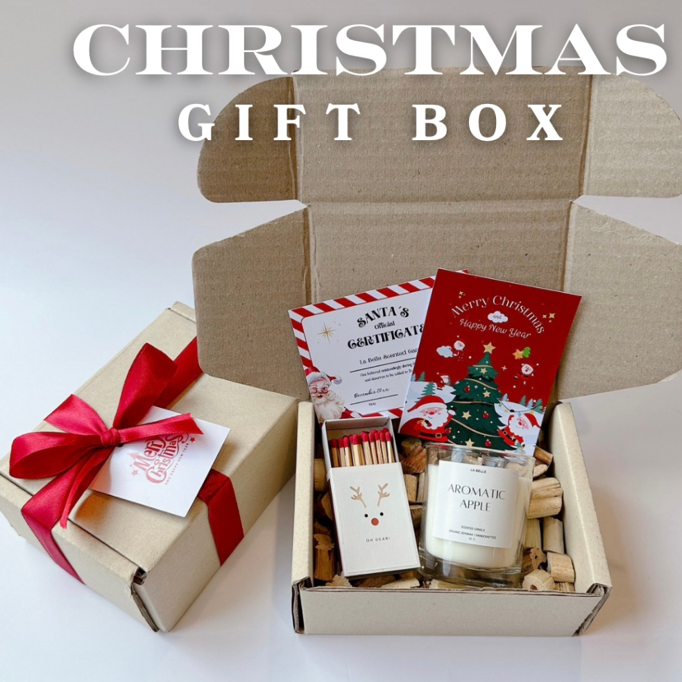 Gift Set เทียนแก้ว 60g เทียนหอมอโรม่า กล่องของขวัญคริสต์มาส/ปีใหม่